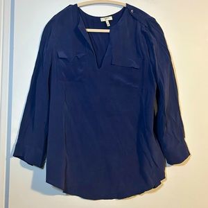 Joie Marlo Royal Blue 100% Silk V-neck Top Women’s Size Small